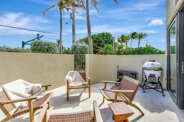 view of patio / terrace featuring a grill