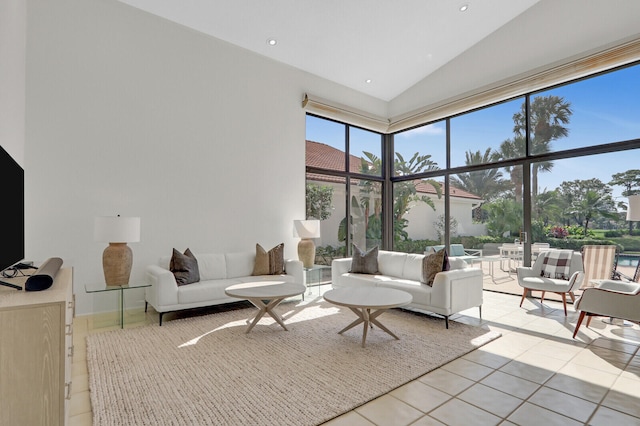 interior space featuring vaulted ceiling