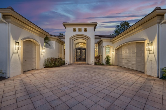 view of front of home featuring a garage