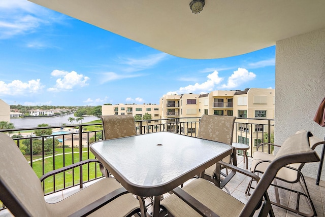 balcony with a water view