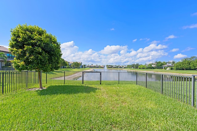 view of yard featuring a water view