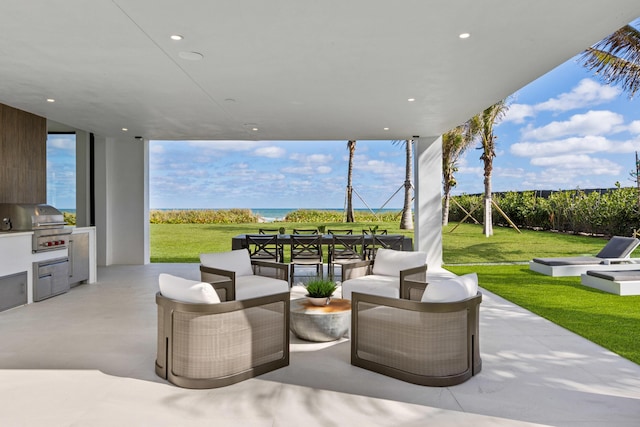 5 S Beach Rd, Jupiter Island, FL 33455 - view of patio with area for grilling, outdoor dining space, and an outdoor hangout area