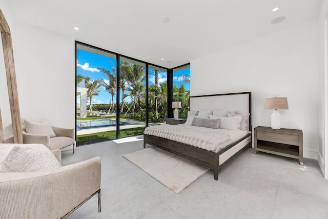 bedroom with expansive windows