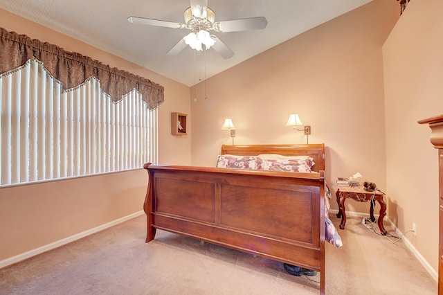 bedroom featuring carpet and ceiling fan