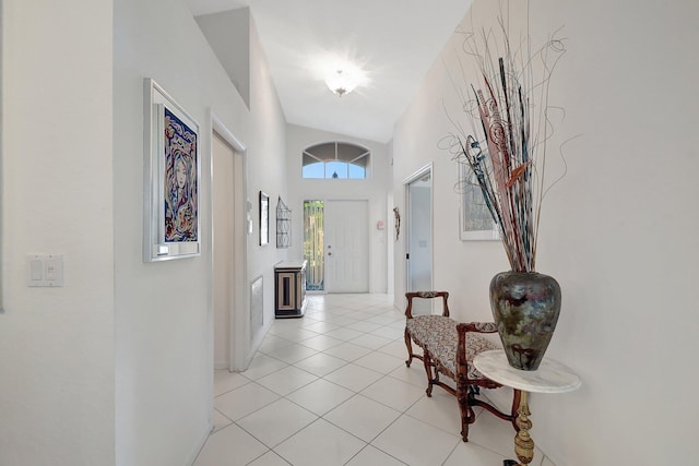 hallway featuring light tile patterned floors