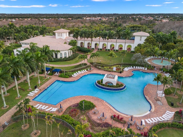 view of pool with a patio area