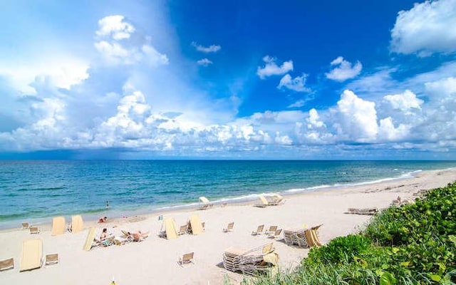 water view featuring a beach view