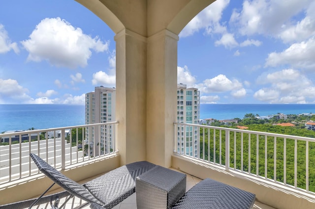 balcony with a water view