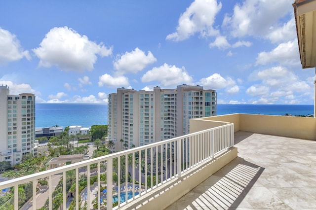 balcony with a water view