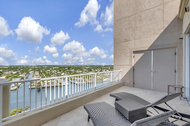 balcony with a water view