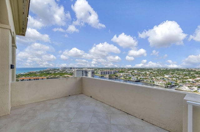 balcony with a water view