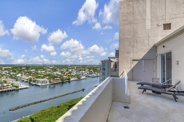 balcony with a water view