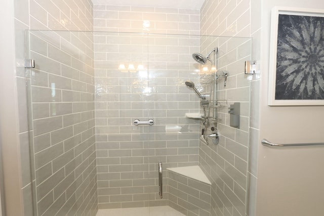 bathroom with an enclosed shower