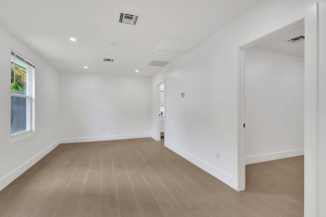 empty room featuring light hardwood / wood-style flooring