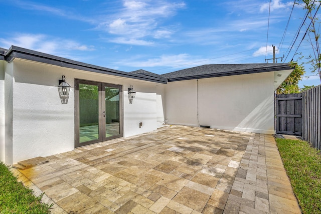 view of patio / terrace featuring french doors