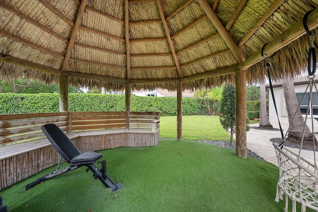 view of yard featuring a gazebo