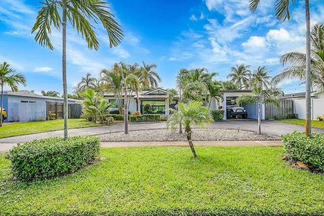 view of front of home with a front yard