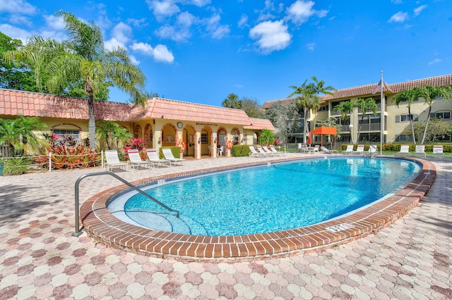 view of pool with a patio area