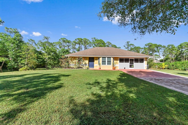 ranch-style house with a front yard