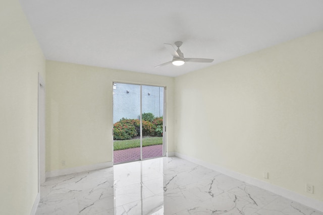 unfurnished room featuring ceiling fan