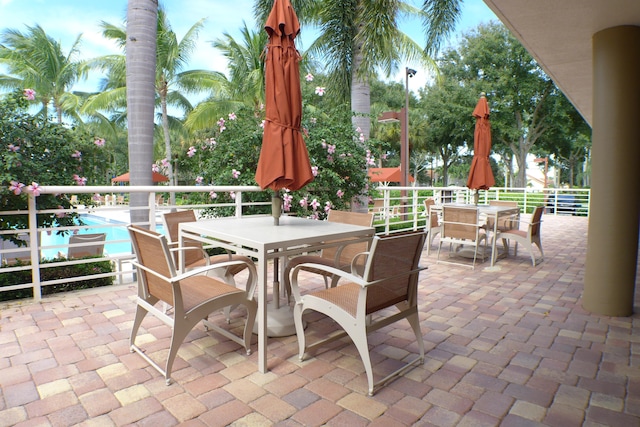 view of patio with a community pool