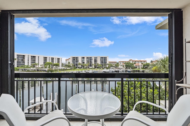 balcony with a water view