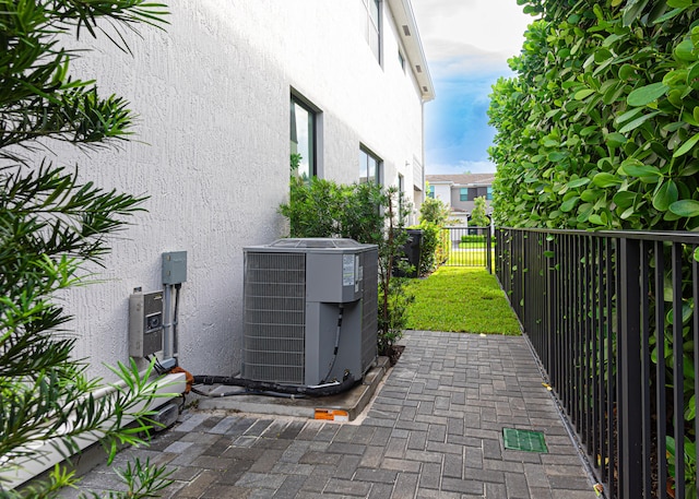 exterior space featuring central air condition unit