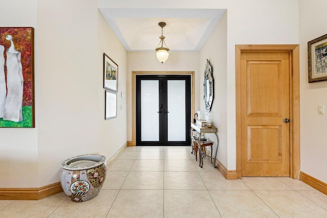 view of tiled foyer