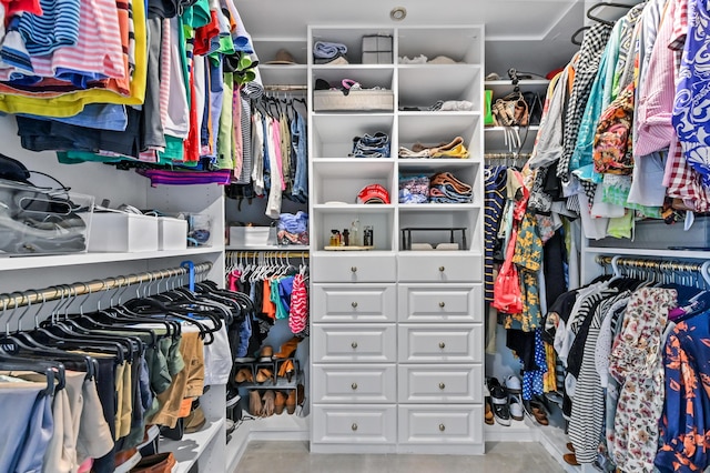 view of walk in closet