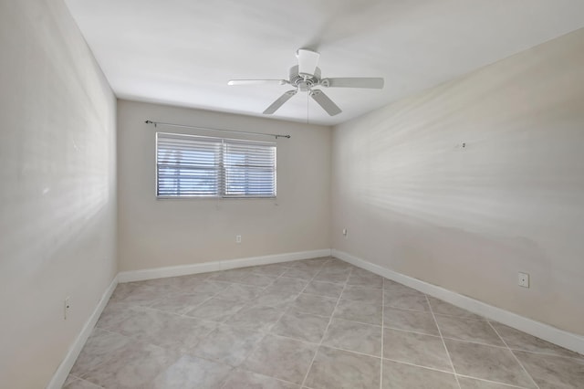 unfurnished room with ceiling fan