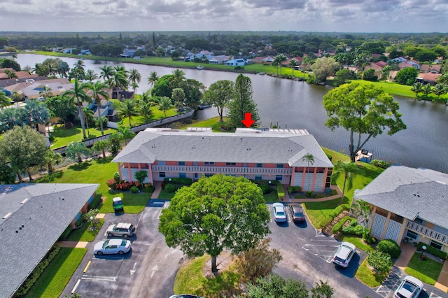 1260 NW 20th Ave Unit 203, Delray Beach, FL 33445 - birds eye view of property featuring a water view and a residential view