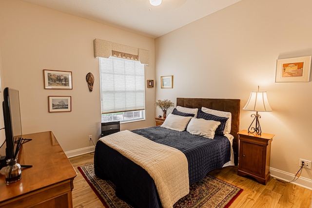 bedroom featuring light hardwood / wood-style floors