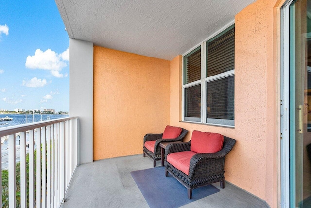 balcony with a water view