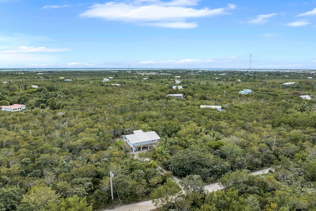 bird's eye view featuring a view of trees