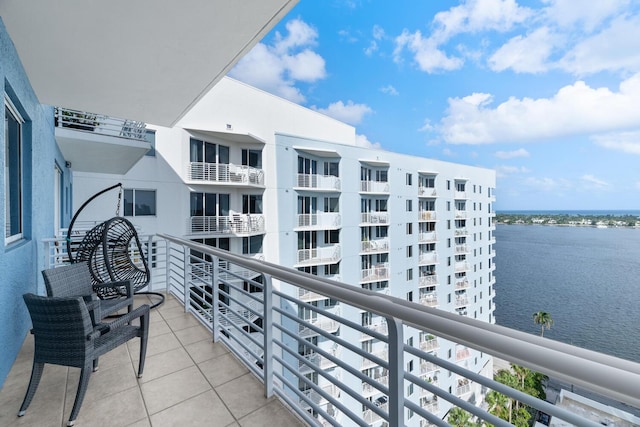 balcony with a water view