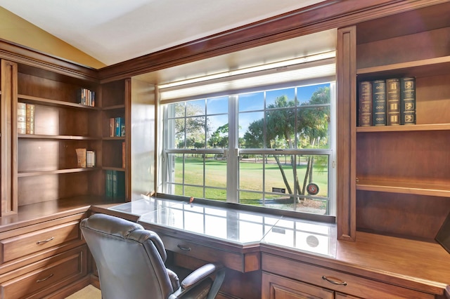 227 Legendary Cir, Palm Beach Gardens, FL 33418 - home office with vaulted ceiling and plenty of natural light