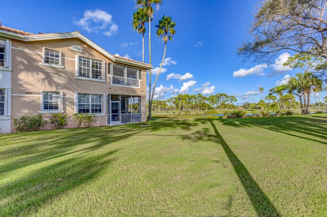 227 Legendary Cir, Palm Beach Gardens, FL 33418 - view of grassy yard featuring a sunroom