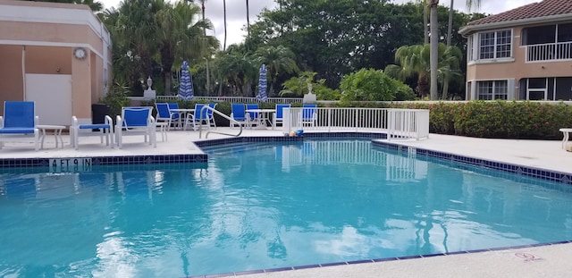 view of pool featuring a patio area