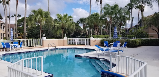 view of pool with a patio area