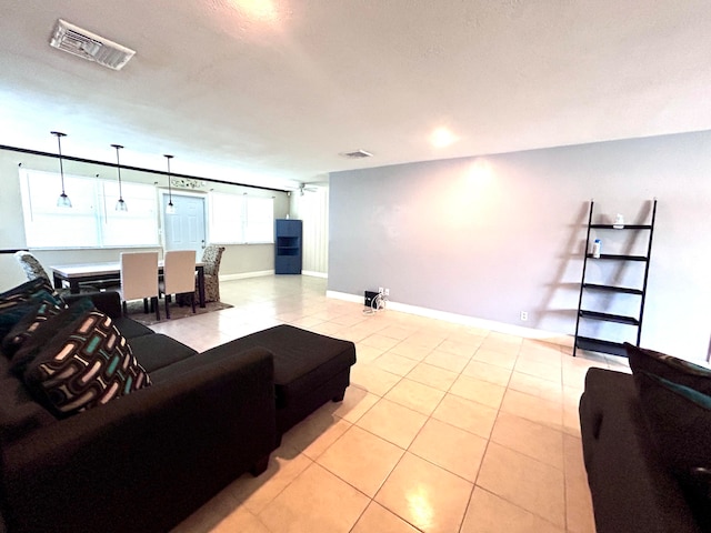 view of tiled living room