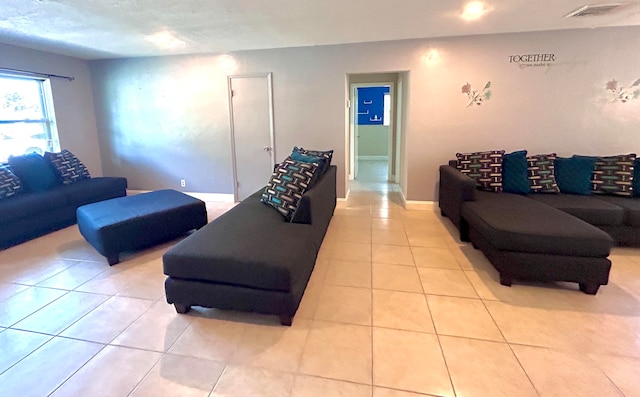 view of tiled living room