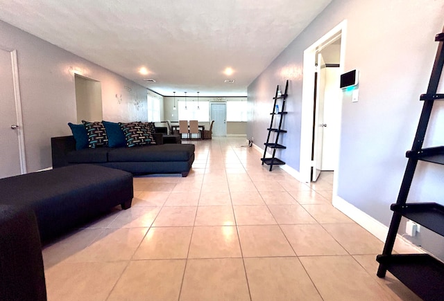 view of tiled living room