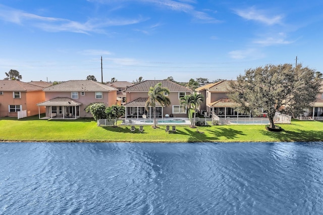 water view featuring a gazebo