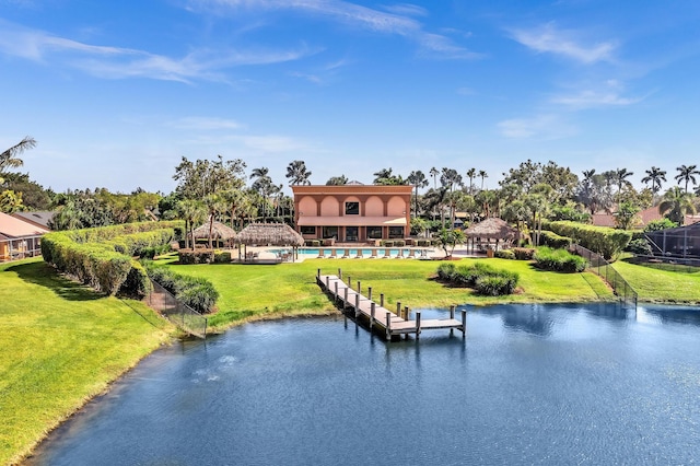 water view featuring a boat dock