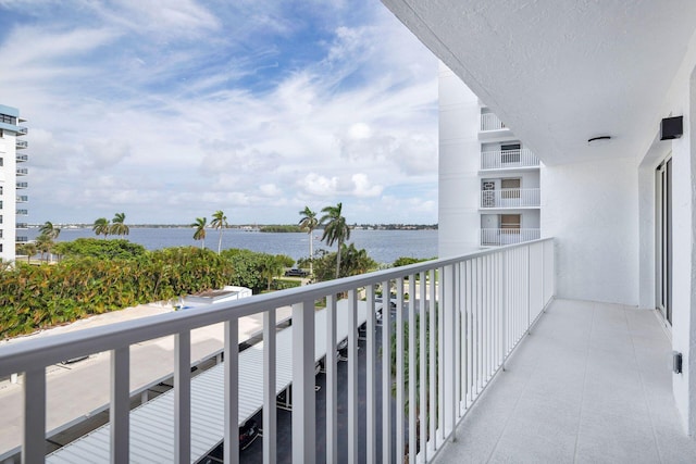 balcony with a water view