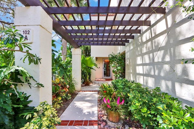 view of patio / terrace with a pergola