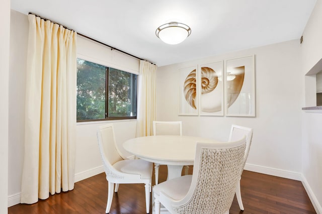 dining room featuring dark hardwood / wood-style flooring