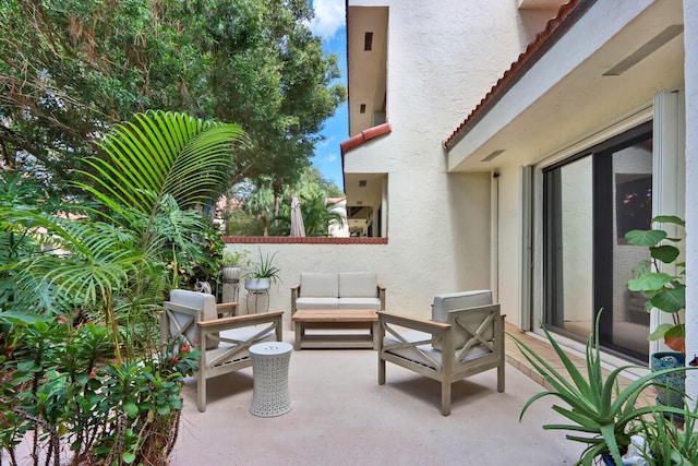 view of patio featuring an outdoor hangout area