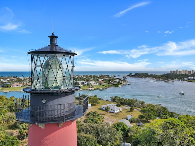 water view featuring a gazebo