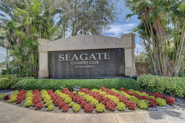 view of community sign